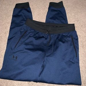 Mens Navy Blue Medium Under Armour Coldgear Joggers